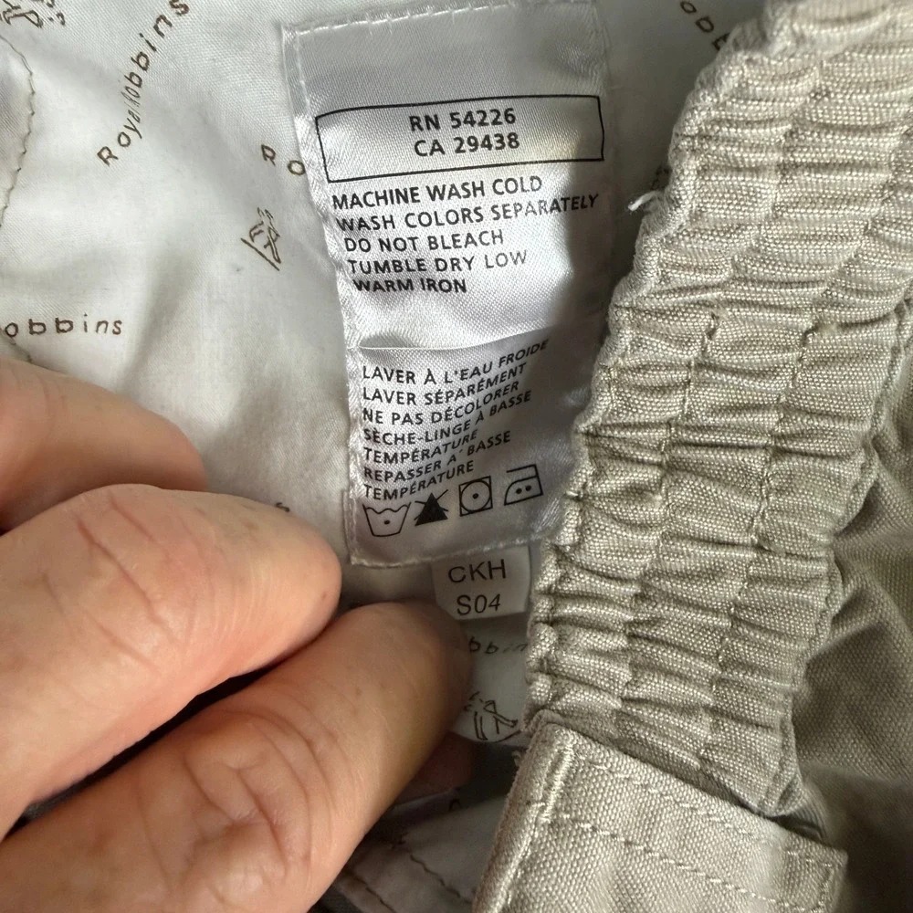 Royal Robbins Mens Khaki Cargo Pants Outdoor Travel Clothing Size W L‎